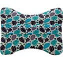 Leaves Monstera Pattern Nature Blue Purple Mauve Flora Velour Seat Head Rest Cushion View2