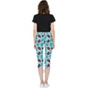 Leaves Monstera Pattern Nature Blue Purple Mauve Flora Inside Out Lightweight Velour Capri Leggings  View2