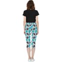 Leaves Monstera Pattern Nature Blue Purple Mauve Flora Inside Out Lightweight Velour Capri Leggings  View4