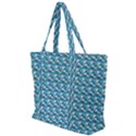 Blue Wave Sea Ocean Pattern Background Beach Nature Water Zip Up Canvas Bag View1