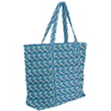 Blue Wave Sea Ocean Pattern Background Beach Nature Water Zip Up Canvas Bag View2