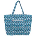 Blue Wave Sea Ocean Pattern Background Beach Nature Water Zip Up Canvas Bag View3