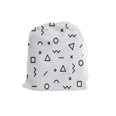 Memphis Pattern Drawstring Pouch (large)