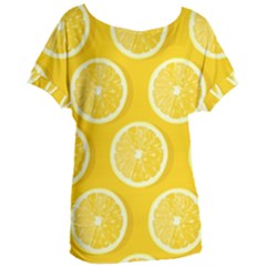 Lemon Fruits Slice Seamless Pattern Women s Oversized T-shirt