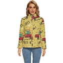 Childish Seamless Pattern With Dino Driver Women s Puffer Bubble Jacket Coat View1