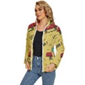 Childish Seamless Pattern With Dino Driver Women s Puffer Bubble Jacket Coat View2