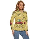 Childish Seamless Pattern With Dino Driver Women s Puffer Bubble Jacket Coat View3