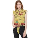 Childish Seamless Pattern With Dino Driver Frill Detail Shirt View1