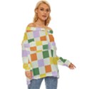 Board Pictures Chess Background Off Shoulder Chiffon Pocket Shirt View3