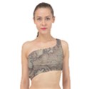 Old Vintage Classic Map Of Europe Spliced Up Bikini Top  View1