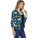 Cute Babies Toys Seamless Pattern Women s Casual 3/4 Sleeve Spring Jacket View3