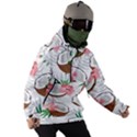 Seamless Pattern Coconut Piece Palm Leaves With Pink Hibiscus Men s Ski and Snowboard Waterproof Breathable Jacket View3