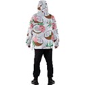 Seamless Pattern Coconut Piece Palm Leaves With Pink Hibiscus Men s Ski and Snowboard Waterproof Breathable Jacket View4