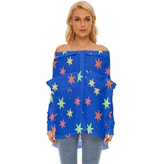 Background Star Darling Galaxy Off Shoulder Chiffon Pocket Shirt