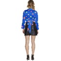 Background Star Darling Galaxy Long Sleeve Tie Back Satin Wrap Top View4
