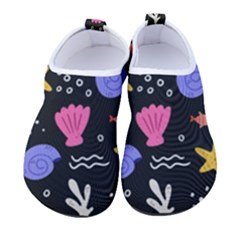 Sea Shells Pattern Wallpaper Fish Men s Sock-style Water Shoes