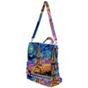 Eiffel Tower Starry Night Print Van Gogh Crossbody Backpack View1