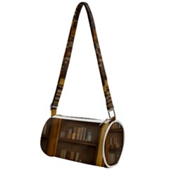 Books Book Shelf Shelves Knowledge Book Cover Gothic Old Ornate Library Mini Cylinder Bag