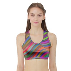 Psychedelic Surreal Background Sports Bra With Border