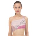 Pink Pattern Line Art Texture Minimalist Design Spliced Up Bikini Top  View1