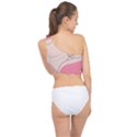 Pink Pattern Line Art Texture Minimalist Design Spliced Up Bikini Top  View2