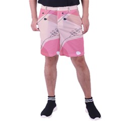Pink Pattern Line Art Texture Minimalist Design Men s Pocket Shorts
