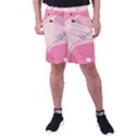 Pink Pattern Line Art Texture Minimalist Design Men s Pocket Shorts View1