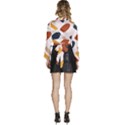 Boho Bohemian Style Design Minimalist Aesthetic Pattern Art Shapes Lines Long Sleeve Tie Back Satin Wrap Top View4