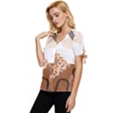 Bohemian Digital Minimalist Boho Style Geometric Abstract Art Bow Sleeve Button Up Top View2