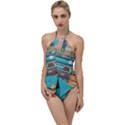 City Painting Town Urban Artwork Go with the Flow One Piece Swimsuit View1