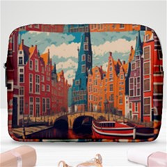 London England Bridge Europe Buildings Architecture Vintage Retro Town City Make Up Pouch (large)
