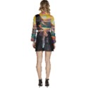 Pretty Art Nice Long Sleeve Tie Back Satin Wrap Top View4