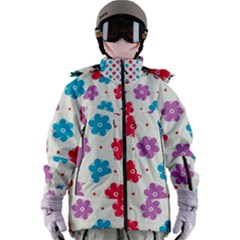 Abstract Art Pattern Colorful Artistic Flower Nature Spring Women s Zip Ski And Snowboard Waterproof Breathable Jacket