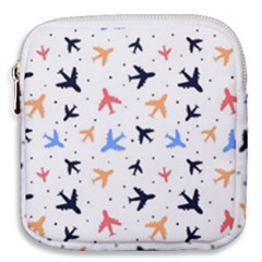 Airplane Pattern Plane Aircraft Fabric Style Simple Seamless Mini Square Pouch