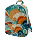 Waves Ocean Sea Abstract Whimsical Abstract Art Pattern Abstract Pattern Nature Water Seascape Zip Up Backpack View1