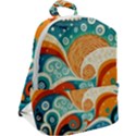 Waves Ocean Sea Abstract Whimsical Abstract Art Pattern Abstract Pattern Nature Water Seascape Zip Up Backpack View2