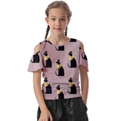 Cat Egyptian Ancient Statue Egypt Culture Animals Kids  Butterfly Cutout T-shirt