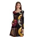 Chocolate Candy Candy Box Gift Cashier Decoration Chocolatier Art Handmade Food Cooking Long Sleeve Knee Length Skater Dress With Pockets View1