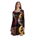 Chocolate Candy Candy Box Gift Cashier Decoration Chocolatier Art Handmade Food Cooking Long Sleeve Knee Length Skater Dress With Pockets View3