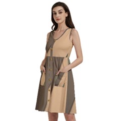 Abstract Texture, Retro Backgrounds Sleeveless Dress With Pocket