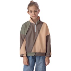 Abstract Texture, Retro Backgrounds Kids  Half Zip Hoodie
