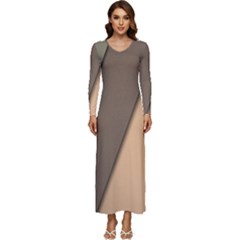 Abstract Texture, Retro Backgrounds Long Sleeve Longline Maxi Dress