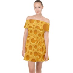 Cheese Texture Food Textures Off Shoulder Chiffon Dress