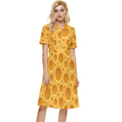 Cheese Texture Food Textures Button Top Knee Length Dress
