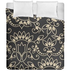 Decorative Ornament Texture, Retro Floral Texture, Vintage Texture, Gray Duvet Cover Double Side (california King Size)