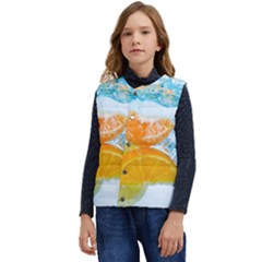Fruits, Fruit, Lemon, Lime, Mandarin, Water, Orange Kid s Button Up Puffer Vest	