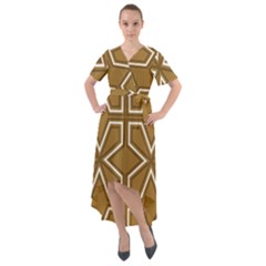 Gold Pattern Texture, Seamless Texture Front Wrap High Low Dress