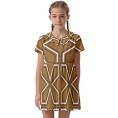 Gold Pattern Texture, Seamless Texture Kids  Asymmetric Collar Dress