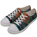 Trees Tree Forest Mystical Forest Nature Junk Journal Scrapbooking Landscape Nature Men s Low Top Canvas Sneakers View2