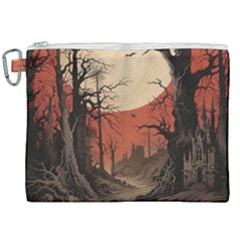 Comic Gothic Macabre Vampire Haunted Red Sky Canvas Cosmetic Bag (xxl) by Maspions